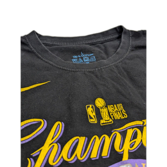 Nike Shirt Mens L Black 2020 NBA Champions LA Lakers T shirt Locker Room Tee - Picture 3 of 4